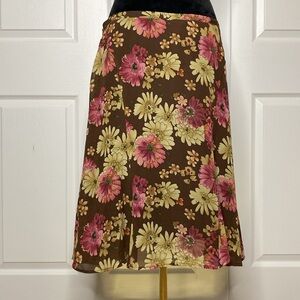Vintage Y2K GNW 70’s Style Floral Print Knee-Length Skirt